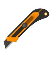 Utility Knife – Heavy Duty Retractable Cutter for Cardboard, Plastic, Flooring and General Site Use, Includes Snap-Off or Trapezoid Blades